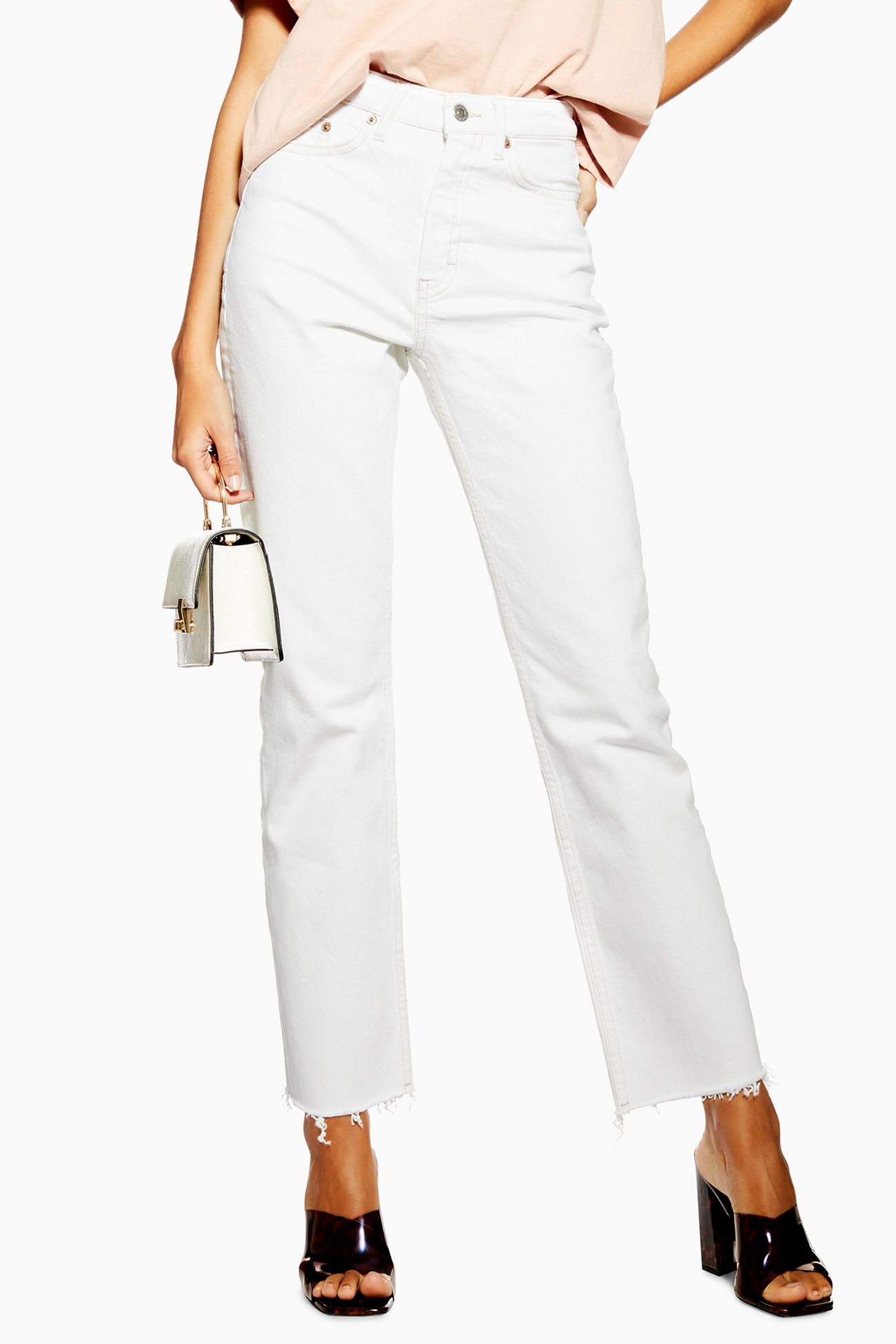 Topshop white store straight leg jeans